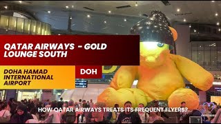 🛋️✈️Qatar Airways Gold Lounge South | Doha | Hamad International 🛫😍 Lounge Review