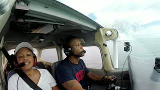 Cessna 172 (110mph) low over the ocean.