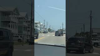 Colorful beachfront houses with public beach access at fort fisher, NC