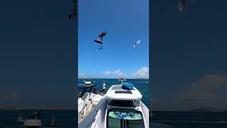 Crazy Kitesurfer Jumps Over A Boat With His Foil 😳🤙🏻