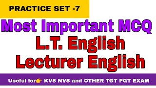 LT & Lecturer English : most important mcq | lt english practice set | lecturer english practice set