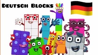 Numberblocks 1 to 10 in German.