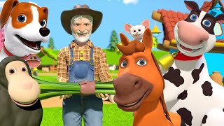 Old Macdonald Had a Farm //nursery learning #kidsrhymes #oldmacdonald// happy animals #kindergaten