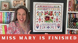 Details on my Miss Mary Sampler - Chart Changes, Custom Quote and DIY Framing - Flosstube Extra