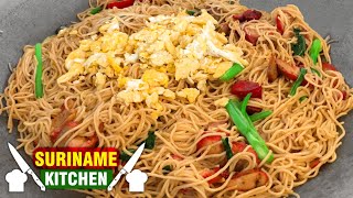 Surinaamse Tjoumin Met Lekkere Sappige Fa Chong Varkenspekjes | Tjaumin Chowmein Fa Chong Pork Bacon