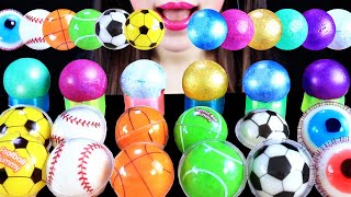 ASMR BASEBALL GUMMY SOCCER TENNIS BALL GUMMY BASKETBALL EYEBALL GUMMY PLANET GUMMY MUKBANG CANDYS