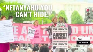 ARREST NETANYAHU! - CODEPINK's Krys Cerisier Speaks to Rally Against Netanyahu's Visit to Congress