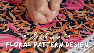 Easy Floral Pattern Design 3 Styles! // Drawing With Alcohol Markers Step By Step Tutorial