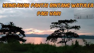 Mengunjungi pantai bintang pagi hari bersama keluarga