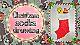 Easy Christmas 🎄🎅🔔❄ socks ❤🎅🧦 || Christmas drawing ideas || Creative world