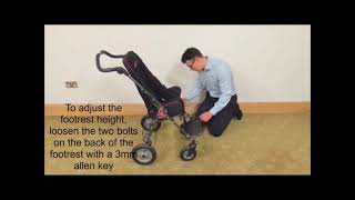 How to adjust foostrest height on a Swifty adapted stroller