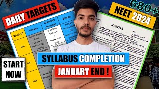 START NOW For 680+ In NEET 2024 🔥 COMPLETE Syllabus By JANUARY END Through WEEKLY TARGETS❤️