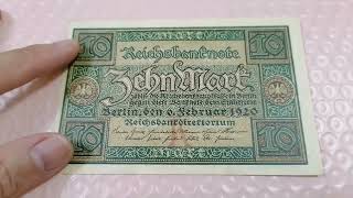 1920 Germany 10 Mark old banknote