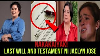 Jaclyn Jose Nakakaiyak na Last Will and Testament Para Kay Andi Eigenmann! Andi Naiyak Na Lang