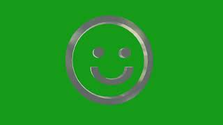 Silver Smiley rotating vertically | Green Screen Library