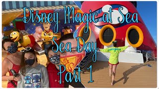 Back in the Disney Magic (at Sea) | Day at sea | Part 1 Running, quizzing, AquaDunkin…