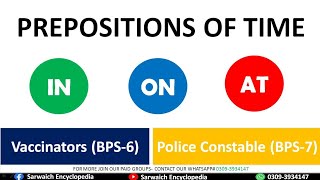 Prepositions of time | ON - IN - AT