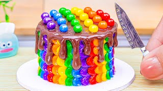 Miniature Rainbow Chocolate Cake Decorating 🌈 Yummy Rainbow Buttercream Cake Recipes By Baking Yummy