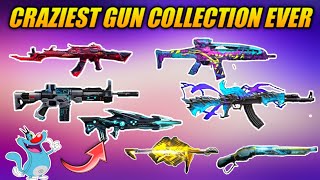 CRAZY GUN SKIN COLLECTION - BEST EVER  ALL GUNS PERMANENT  - FREE FIRE