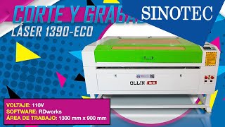 OLLIN Máquina láser OL-1390-ECO, Corte y grabado láser, Incluye tubo laser de 80W