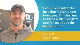 Multiple Concussions left Aaron with brain fog, cognitive issues, anxiety, head pressure constantly.