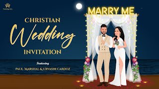 Christian Wedding Invitation | Caricature Video Invitation | Paul Marshal & Urvashi Cardoz