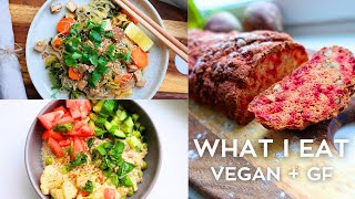 What I eat in a day - Vegan + gluten free 🌱 Baking a GF beetroot bread (Easy & delicious meals)