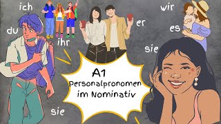 Personalpronomen im Nominativ A1 /  personal pronouns - Learn German for beginners. Easy Deutsch.