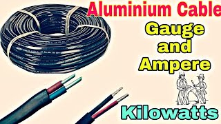 AluminiumTwin Cable, Gauge & Ampere, Kilowatt