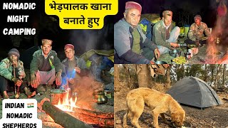 भेड़पालक जंगल में खाना बनाते हुए/Nomadic night camping in jungle / Himalayan shepherds V- 260