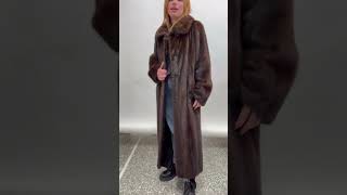 fur long collared coat