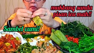 MUKBANG SAMBAL CUMI,TUMIS GENJER,ONCOM PEDAS,LALAPAN SERBA REBUS|SAMBEL TERASI mukbang sunda pisan