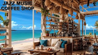 Piano Jazz Instrumental Music in Cozy Coffee Shop Ambience at Summer Beach for Work Study & Relaxing