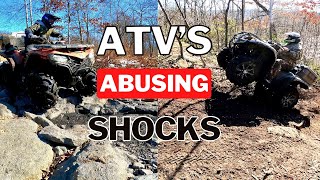 ATVs Abusing And Pushing Their Shock Limits #atv #cfmoto