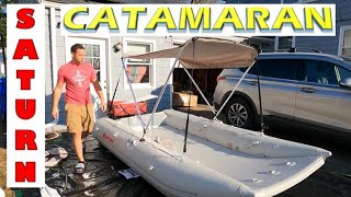 Saturn Inflatable Catamaran Boat MC365 Unboxing Inflate Tests & Review - Boats To Go