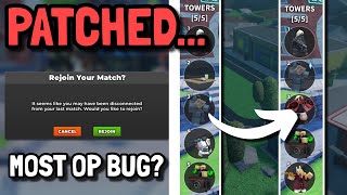 TDS Just Patched the Most OP Bug... | Roblox Tower Defense Simulator TDS