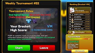 5.32B+ Damage Weekly Tournament 22 | Anime Adventures