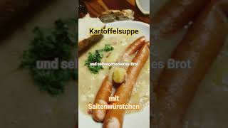 Kartoffelsuppe mit Saitenwürstchen und selbstgebackenem Brot