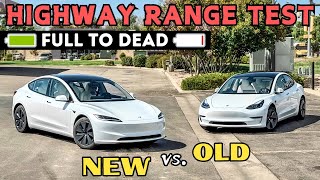 Old vs New Tesla Model 3 Highway Range Test! Huge Improvement For Refresh - Long Range AWD