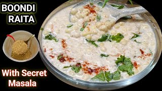 सिर्फ5 मिनट में बनाए बिल्कुलआसान तरीके से बूंदी रायता|Instant Boondi Raita Recipe,with Secret Masala