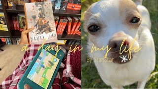 Daily Vlog 🌻 book shopping, starting a new anime, mini book haul & animal crossing