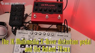 The IK Multimedia X-Drive distortion pedal and the TB303