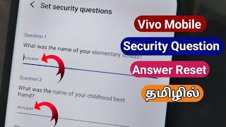 Vivo Security Question Problem/How To Change Security Question In Vivo/Vivo Security Question Tamil