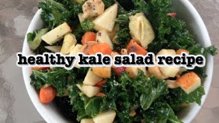 Healthy Kale Salad Recipe with Homemade Salad Dressing // By a Dietitian