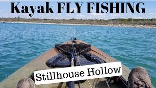 FLY and Spin Reel Fishing Bass on KAYAK!!! PreSpawn Stillhouse Hollow