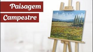 Como pintar uma tela de paisagem campestre | Caio Cruz