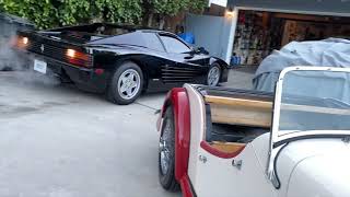 1990 Ferrari Testarossa -- Taking her off the lift to squeeze through garage