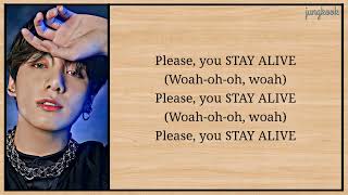 BTS Jungkook Stay Alive Lyrics (Prod. SUGA of BTS) 7 FATES: CHAKHO OST (Easy lyrics)