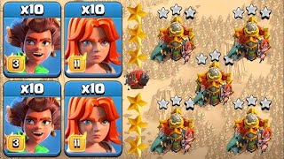 3 STAR ANY MAX TH16 - 10 ROOT RIDER + 10 VALKYRIE + 2 OVERGROWTH SPELL - BEST TH16 ATTACK STRATEGY