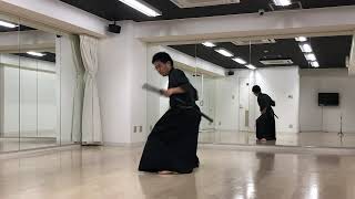 夢想神伝流居合 中伝 九本目　滝落（Japanese Martial arts "Iaido" demonstration）